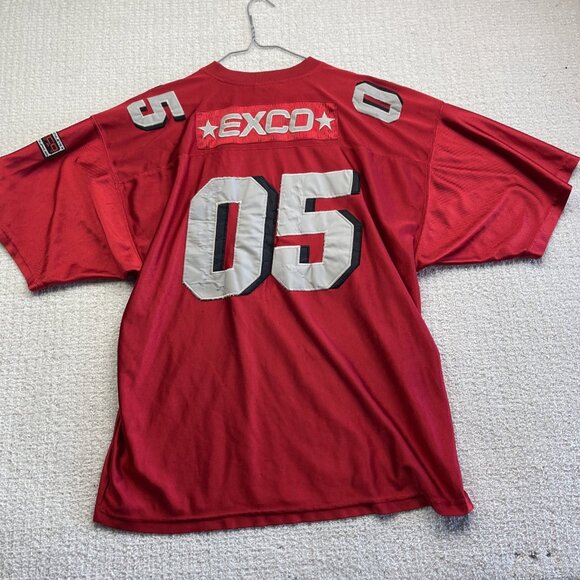 VTG Exco Sport Athletic Y2K Baggy Hip Hop Football Jersey Men Sz XL Red / Silver - Picture 11 of 15